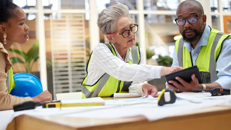 Professional project controls analyst reviewing project schedules, timelines, and data charts on a screen.